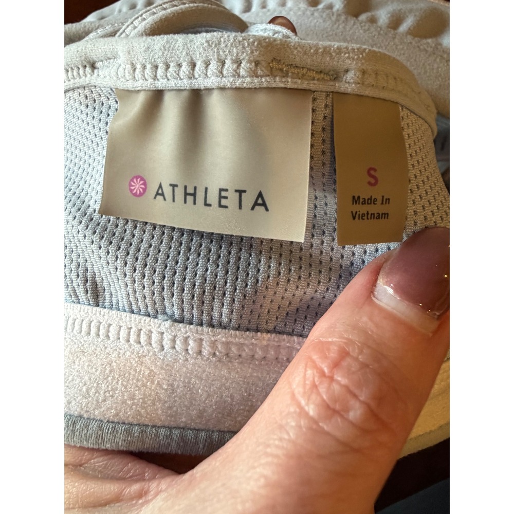 Athleta Sports Bra Women Small Blue Strappy Lattice Back Yoga Running Athleisure - Picture 10 of 12